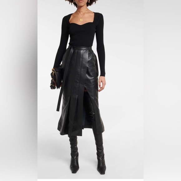 VERONICA BEARD Gladys sweetheart-neck sweater woman’s black large long sleeve - Picture 3 of 8